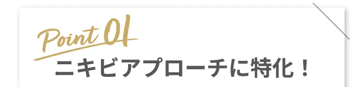 Point 01 ニキビアプローチに特化！