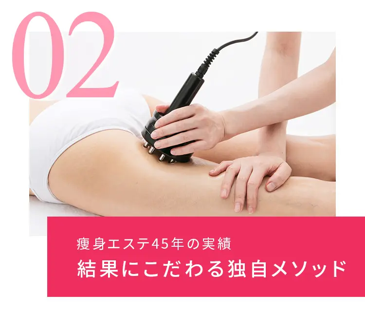 02: 痩身エステ45年の実績 結果にこだわる独自メソッド