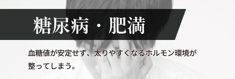 糖尿病・肥満
血糖値が安定せず、太りやすくなるホルモン環境が整ってしまう。