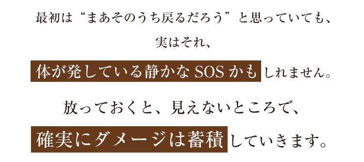 最初は“まあそのうち戻るだろう”と思っていても、実はそれ、体が発している静かなSOSかもしれません。
放っておくと、見えないところで、確実にダメージは蓄積していきます。