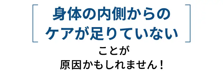 「身体の内側からのケアが足りていない」ことが原因かもしれません！