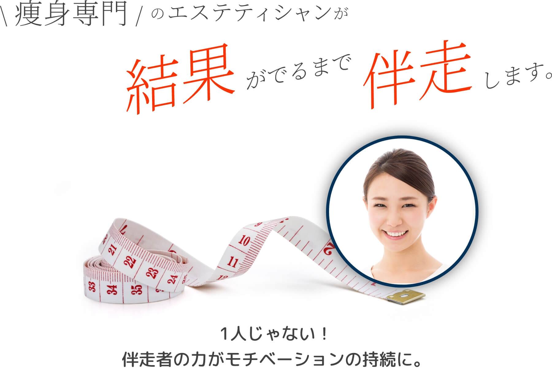痩身専門のエステティシャンが結果が出るまで伴走します　1人じゃない！伴走者の力がモチベーションの持続に。 　PC用イメージ